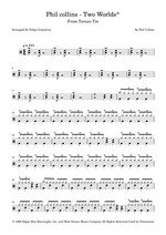 Two Worlds* - Phil Collins drum sheet music