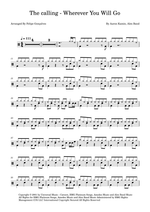 Wherever You Will Go - The Calling drum sheet music