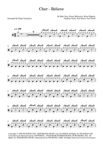 Believe - Cher drum sheet music