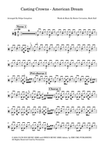 American Dream - Casting Crowns drum sheet music