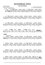 Bloodbuzz Ohio - The National drum sheet music