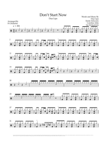Don't Start Now - Dua Lipa drum sheet music