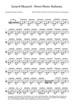 Sweet Home Alabama - Lynyrd Skynyrd drum sheet music