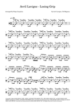 Losing Grip - Avril Lavigne drum sheet music