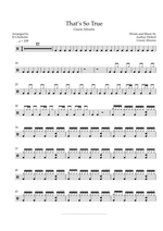 That's so True - Gracie Abrams drum sheet music