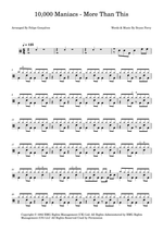 More Than This - 10,000 Maniacs drum sheet music