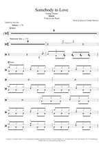 Somebody to Love - Queen drum sheet music