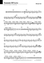 Seasons of Love - Cast of Rent drum sheet music
