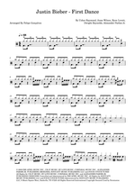 First Dance - Justin Bieber drum sheet music