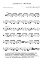 One Time - Justin Bieber drum sheet music