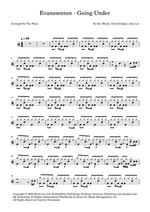 Going Under - Evanescence drum sheet music