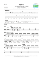 Yellow - Coldplay drum sheet music