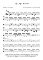 Monster - Lady Gaga drum sheet music