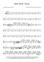 Xanny - Billie Eilish drum sheet music