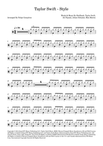 Style - Taylor Swift drum sheet music