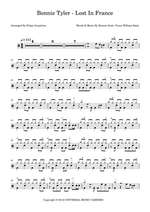 Lost in France - Bonnie Tyler drum sheet music