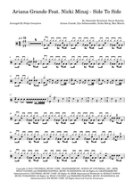 Side to Side (feat. Nicki Minaj) - Ariana Grande drum sheet music