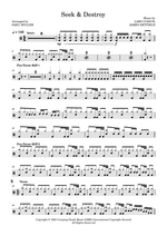 Seek & Destroy - Metallica drum sheet music