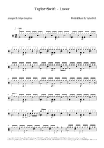 Lover - Taylor Swift drum sheet music