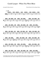 When You Were Mine - Cyndi Lauper drum sheet music