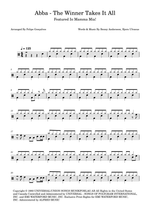 The Winner Takes It All - ABBA drum sheet music