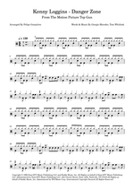 Danger Zone - Kenny Loggins drum sheet music