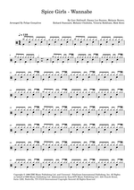 Wannabe - Spice Girls drum sheet music