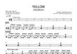 Yellow - Coldplay drum sheet music