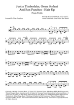Hair Up - Justin Timberlake, Gwen Stefani and Ron Funches drum sheet music