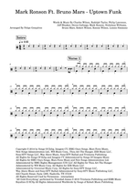 Uptown Funk (feat. Bruno Mars) - Mark Ronson drum sheet music