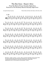 Stayin' Alive - Bee Gees drum sheet music