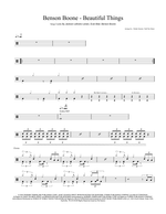 Beautiful Things - Benson Boone drum sheet music
