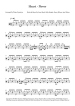 Never - Heart drum sheet music