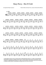 Hot N Cold - Katy Perry drum sheet music