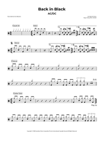 Back in Black - AC/DC drum sheet music