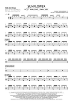 Sunflower - Post Malone & Swae Lee drum sheet music