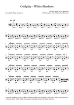 White Shadows - Coldplay drum sheet music