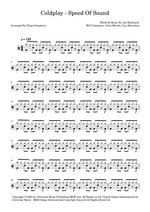 Speed of Sound - Coldplay drum sheet music