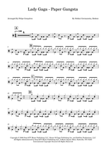 Paper Gangsta - Lady Gaga drum sheet music
