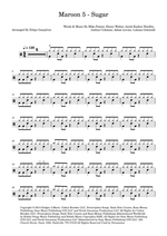 Sugar - Maroon 5 drum sheet music