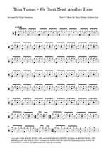 We Don't Need Another Hero - Tina Turner drum sheet music