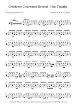 Hey Tonight - Creedence Clearwater Revival drum sheet music