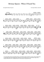 When I Found You - Britney Spears drum sheet music