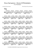 Streets of Philadelphia - Bruce Springsteen drum sheet music