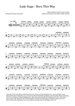 Born This Way - Lady Gaga drum sheet music