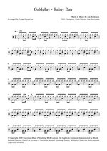 Rainy Day - Coldplay drum sheet music