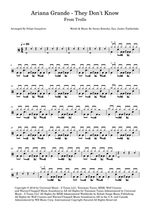 They Don't Know - Ariana Grande drum sheet music