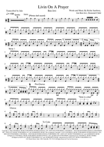 Livin' on a Prayer - Bon Jovi drum sheet music