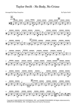 No Body, No Crime - Taylor Swift drum sheet music