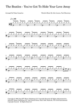 You've Got to Hide Your Love Away - The Beatles drum sheet music